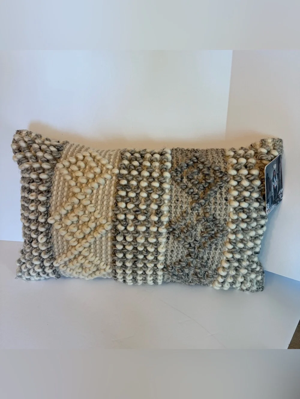 Magnolia Home by Joanna Gaines x Loloi Rugs Accent Grey / Ivory Pillow 13x21 in